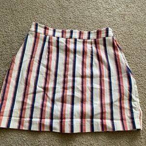 Striped button up mini skirt